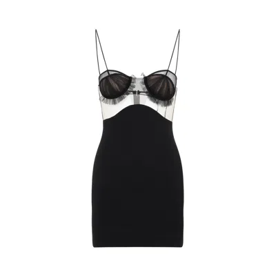 Nensi Dojaka Black Stretch Viscose Jersey Minidress