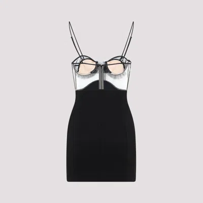 Nensi Dojaka Black Stretch Viscose Jersey Minidress