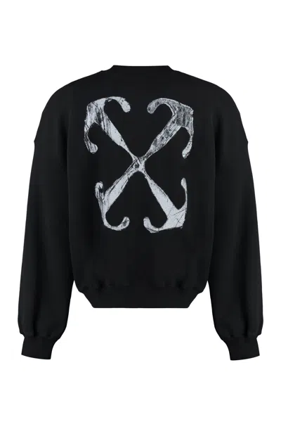 Off-white Men's Cotton Crew-neck Sweatshirt