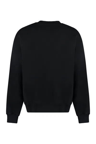 Off-white Logo Printed Crewneck Sweatshirt In Black