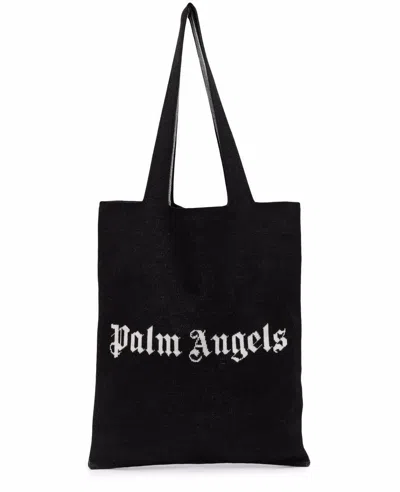 Palm Angels Knit Shopper Logo Tote Bag