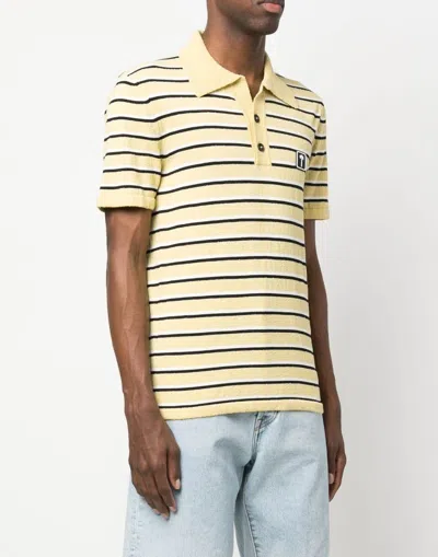 Palm Angels Stripy Terry Knitted Logo Polo Shirt