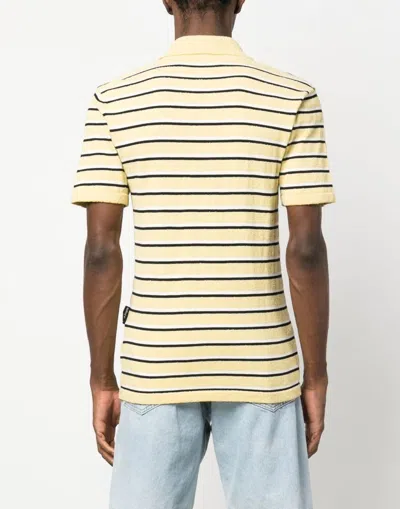 Palm Angels Stripy Terry Knitted Logo Polo Shirt