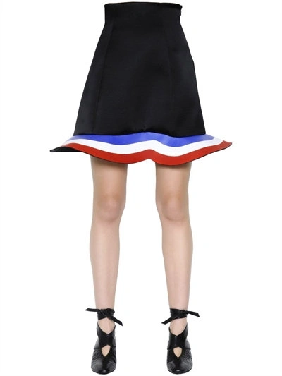 Shop Jw Anderson Stretch Wool & Viscose Scuba Skirt In Black