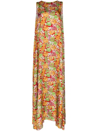 Plan C Floral Print Maxi Dress