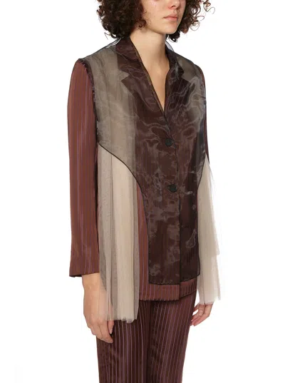 Quetsche Blazer With Tulle Insert
