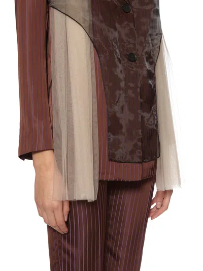 Quetsche Blazer With Tulle Insert