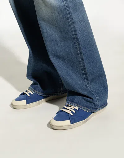 Saint Laurent Blue Sl 39 Court Classic Logo Mid Top Sneakers
