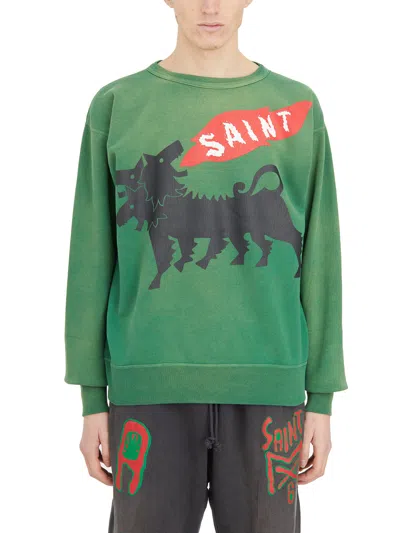 Saint Mxxxxxx Three-headed Dog-print Sweatshirt