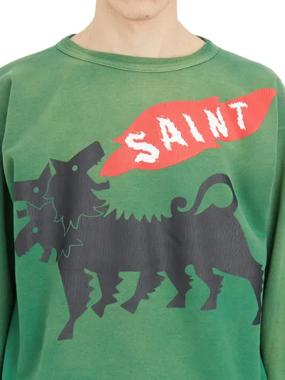 Saint Mxxxxxx Three-headed Dog-print Sweatshirt