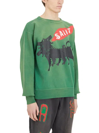 Saint Mxxxxxx Three-headed Dog-print Sweatshirt