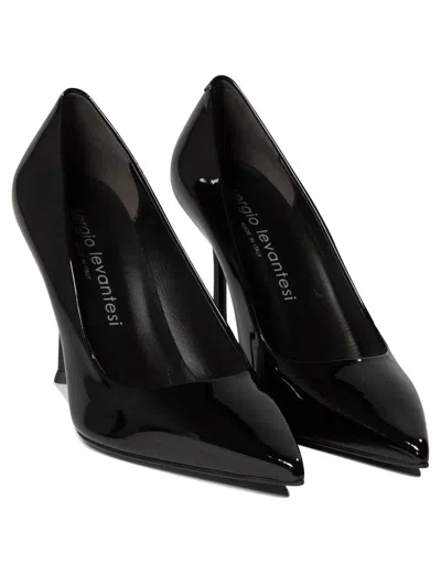 Sergio Levantesi Ella Pointed-toe Leather Pumps In Black
