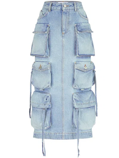 Attico Cargo Denim Skirt
