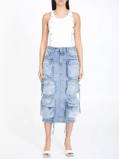 Attico Cargo Denim Skirt