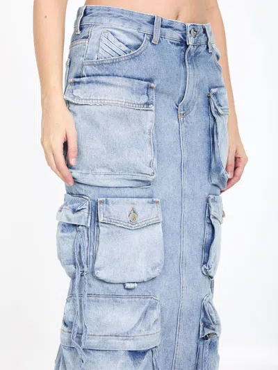 Attico Cargo Denim Skirt