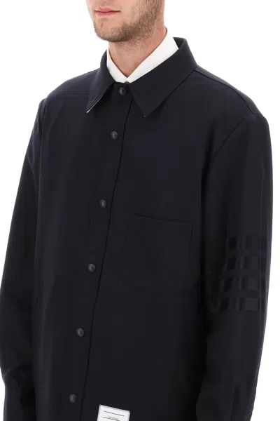 Thom Browne Herringbone Wool Blend Overshirt