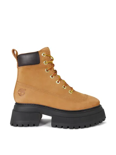 Timberland Sky 6 Inch Lace Up Boots In Wheat Nubuck-neutral