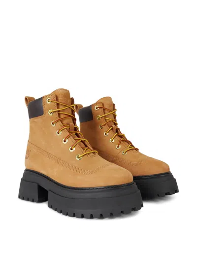 Timberland Sky 6 Inch Lace Up Boots In Wheat Nubuck-neutral