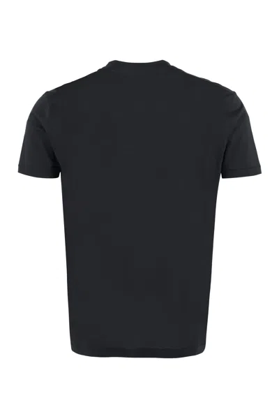 Tom Ford White Crewneck T-shirt With Tf Embroidery In Lyocell And Cotton Blend Man