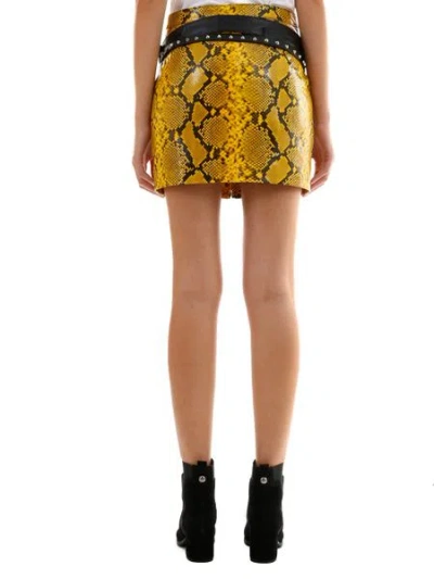 Ben Taverniti Unravel Project Yellow Python Leather Skirt