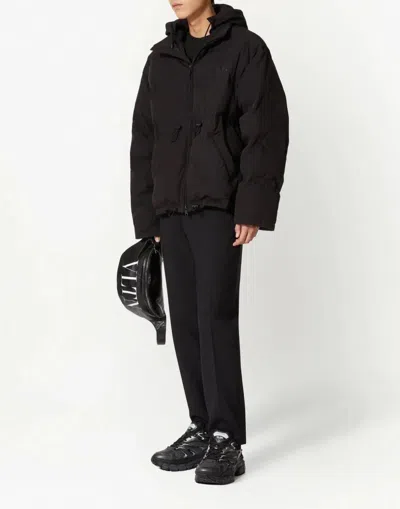 Valentino V Logo Down Jacket In Black