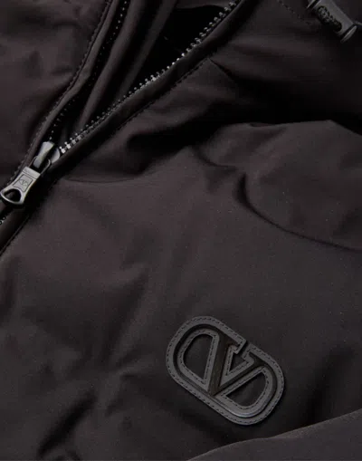 Valentino V Logo Down Jacket In Black