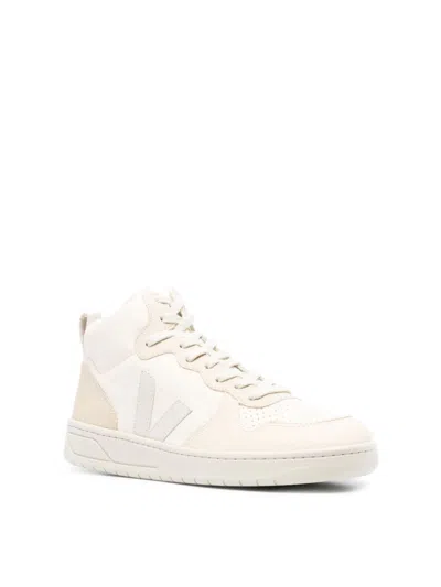 Veja V-15 Chromefree Pebbled-leather High-top Sneakers