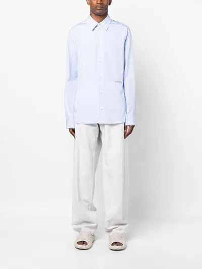 Versace Long-sleeved Striped Buttoned Shirt