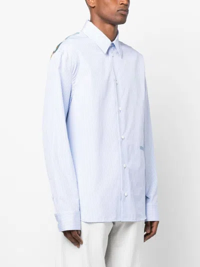 Versace Long-sleeved Striped Buttoned Shirt