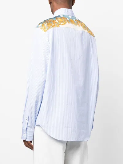 Versace Long-sleeved Striped Buttoned Shirt