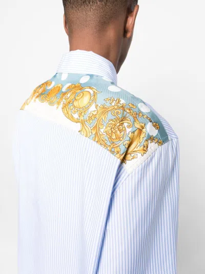 Versace Long-sleeved Striped Buttoned Shirt