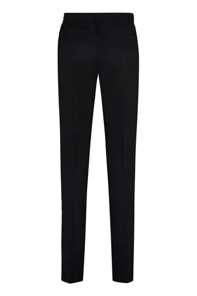Versace Drawstring-fastening Cotton Track Pants In Black