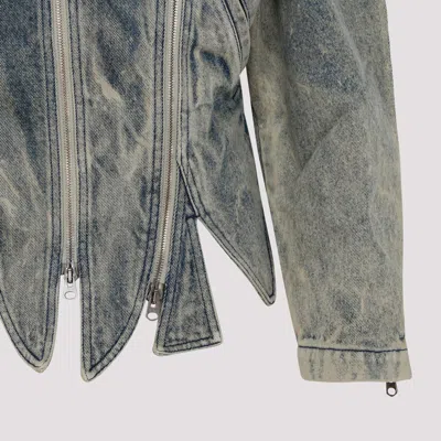 Y/project Tudor Zip Denim Jacket In Blue