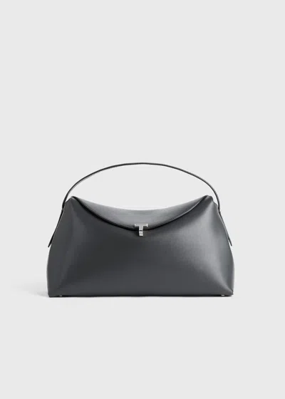 Totême T-lock Leather Top Handle Shark In Shark