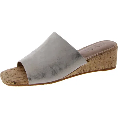 Nydj Claudine Womens Faux Suede Square Toe Wedge Sandals In Multi