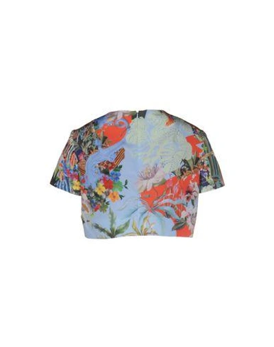 Shop Mary Katrantzou Floral Shirts & Blouses In Sky Blue