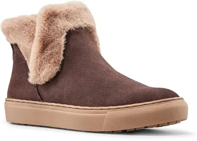Cougar Duffy Faux Fur Trim Waterproof Bootie In Brown