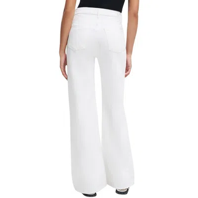 7 For All Mankind Slim Illusion Dojo High Rise Wide Leg Jeans In Luxe White In White