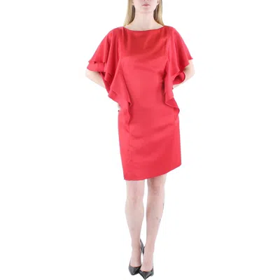 Ralph Lauren Womens Satin Mini Cocktail And Party Dress In Red