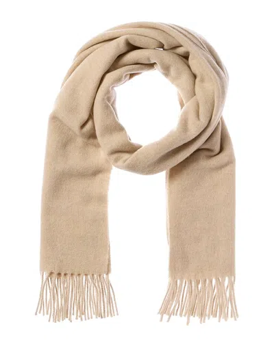 La Fiorentina Fringe Wool Scarf In Beige