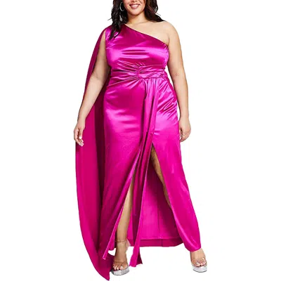City Studio Plus Womens Satin Prom Evening Dress In Multi