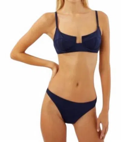 Solid & Striped Harley Bikini Top In Blu Scuro Matte In Multi