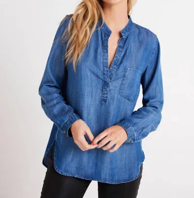 Bella Dahl Long Sleeve Pocket Henley Top In Moonlit Haze In Multi