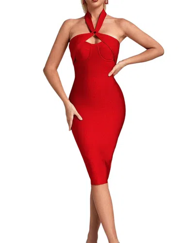 Amanda Royal Midi Dress In Red