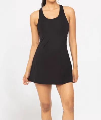 Mono B Retro Stripe Cross Strap A-line Dress In Black In Black