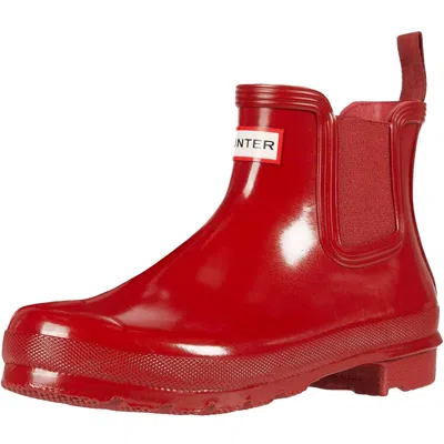Hunter Women's Original Gloss Chelsea Boots In Military Red In Multi