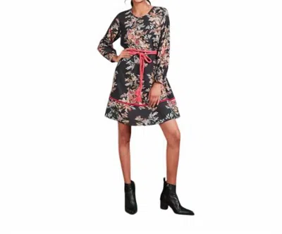 Ro's Garden Dorotea Short Mini Dress In Black Germaine In Multi