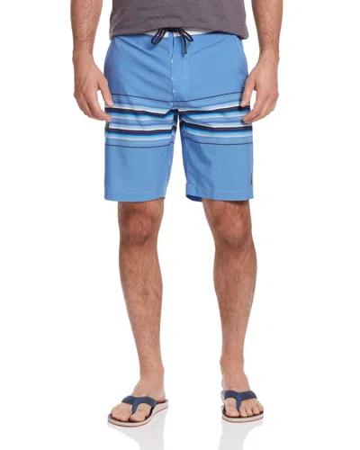 Flags & Anthem Rockaway Stripe 8" Board Shorts In Blue/white In Blue