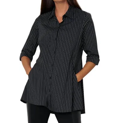 Stella Carakasi Center Stage Shirt In Black Yarn Dye Stripe In Multi