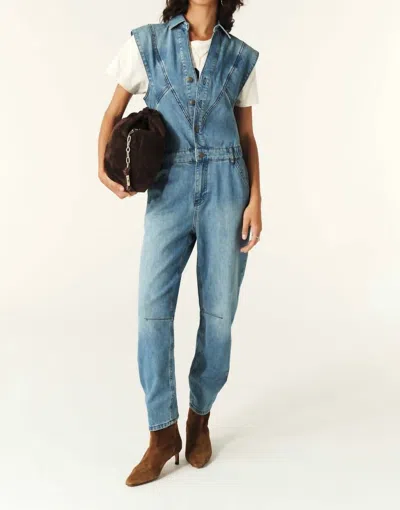 Ba&sh Figo Sleeveless Jumpsuit In Denim In Multi